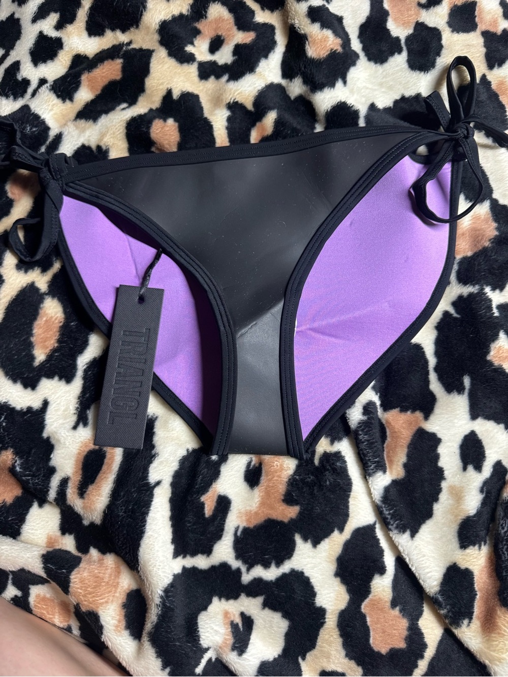 triangl swimwear Black & Purple Tie-Side Bikini Bottom